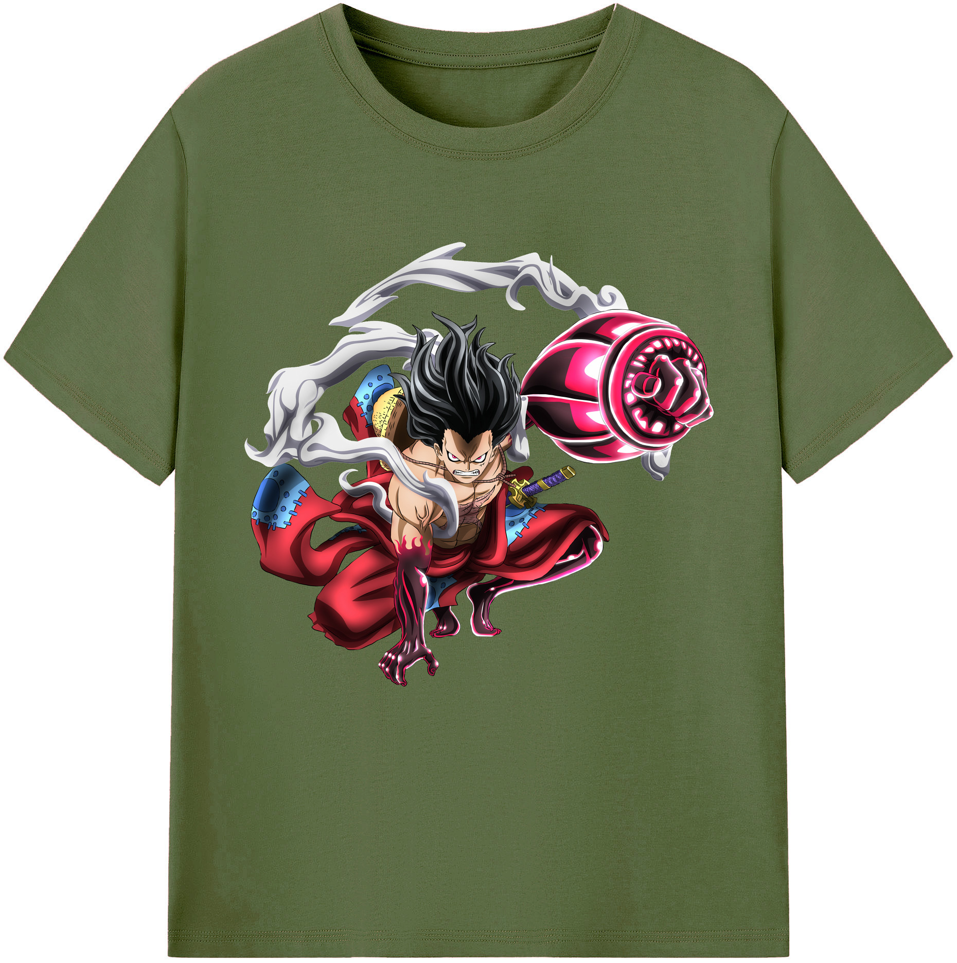 ワンピース モンキー・D・ルフィ ONE PIECE Monkey D. Luffy 綿100％半袖Tシャツ（フロントプリント）